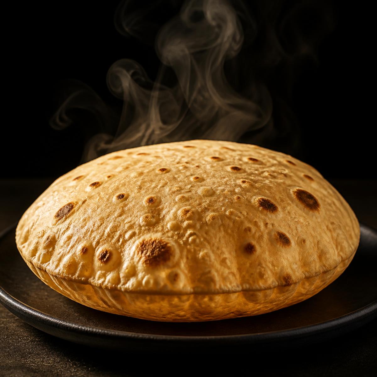 The roti — Puffs full, tears soft and stays soft long after the tawa cools.